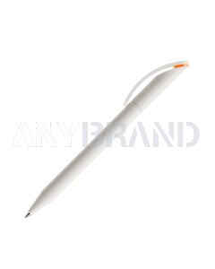 Prodir DS3 TMM Twist Kugelschreiber weiß matt mit Metallspitze und farbigem Ring