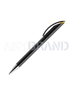 Prodir DS3 TPC Twist Kugelschreiber schwarz poliert mit Metallspitze und farbigem Ring