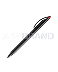 Prodir DS3 TPP Twist Kugelschreiber schwarz poliert mit farbigem Ring