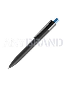 Prodir DS4 PRR Soft Touch Push Kugelschreiber schwarz mit farbigem Drücker polished
