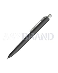 Prodir DS8 Soft Touch PRR Push Kugelschreiber schwarz mit transparentem Drücker und Clip
