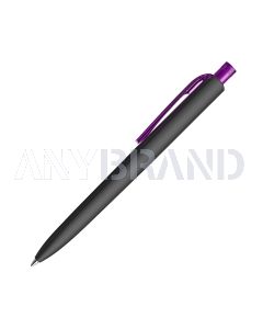 Prodir DS8 Soft Touch PRR Push Kugelschreiber schwarz mit transparentem Drücker und Clip