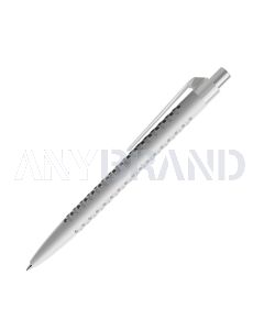 Prodir QS40 PMP Push Kugelschreiber matt mit Clip gerade polished mit satiniertem Metalldrücker