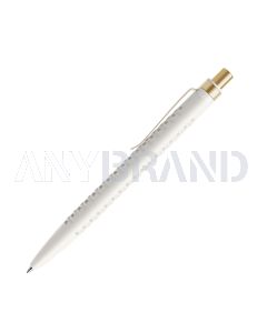 Prodir QS40 PMS Push Kugelschreiber weiß matt mit Metallclip und Metalldrücker