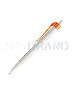 Prodir QS40 PMT Push Kugelschreiber weiß matt mit Clip Curve transparent