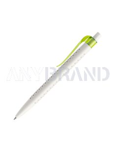 Prodir QS40 PMT Push Kugelschreiber weiß matt mit Clip Curve transparent