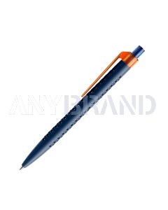 Prodir QS40 PMT Push Kugelschreiber blau matt mit Clip Flat transparent