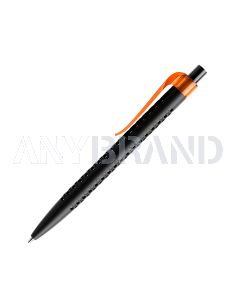Prodir QS40 PMT Push Kugelschreiber schwarz matt mit Clip Curve transparent