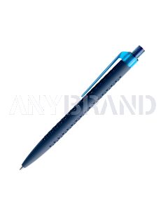 Prodir QS40 PRT Soft Touch Push Kugelschreiber blau mit Clip Flat transparent