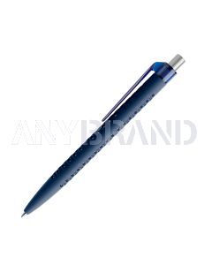 Prodir QS40 Soft Touch PRT Push Kugelschreiber mit Clip gerade transparent und Metalldrücker satiniert