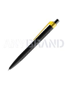 Prodir QS40 PRT Soft Touch Push Kugelschreiber schwarz mit Clip Flat transparent