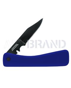 Handwerkermesser mit glattem Griff und schwarzer Klinge in blau