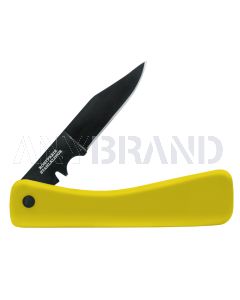 Handwerkermesser mit glattem Griff und schwarzer Klinge in gelb