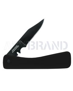Handwerkermesser mit glattem Griff und schwarzer Klinge in schwarz