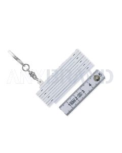 Mini Zollstock Schlüsselanhänger aus Kunststoff 0,5 m in weiß