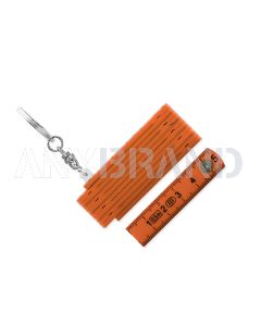 Mini Zollstock Schlüsselanhänger aus Kunststoff 0,5 m in orange