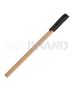 Holzkugelschreiber mit schwarzer Kunststoffkappe