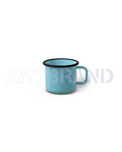 Emaille Tasse 5 cm schwarzer Rand, Innen- und Außenfarbe gleich, (Espressotasse)