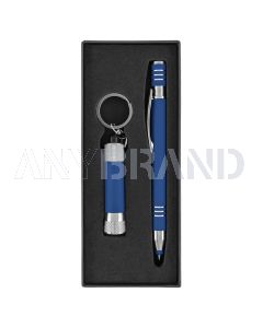 Maya Kugelschreiber und Davis Taschenlampe Geschenkset dark_blue