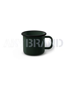 Emaille Tasse 6 cm dunkelgrün, schwarzer Rand, Innenfarbe dunkelgrün, (Kaffeetasse)