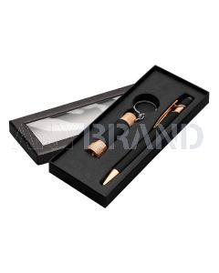 Alpha Soft Touch mit Davis LED-Taschenlampe roségold Geschenkset black