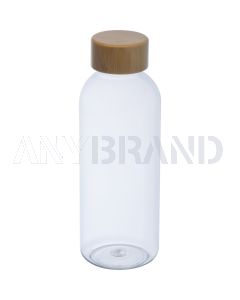 PET Trinkflasche mit Bambusdeckel, 600ml