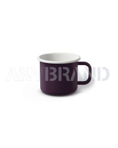 Emaille Tasse 6 cm dunkelviolett, weißer Rand, Innenfarbe weiß, (Kaffeetasse)
