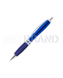 Curvo Metallkugelschreiber Jewel chrome mit Softgripgriffzone blau