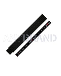 LongLife Plus Zollstock schwarz aus Kunststoff (2m)