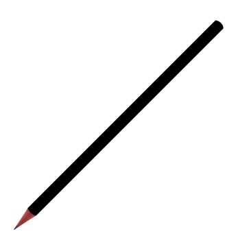 Designbleistift rund bunt durchgefärbt, schwarz matt, FSC red