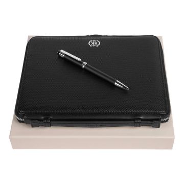 Cerruti 1881 Set Regent Black (kugelschreiber & A5 konferenzmappe)