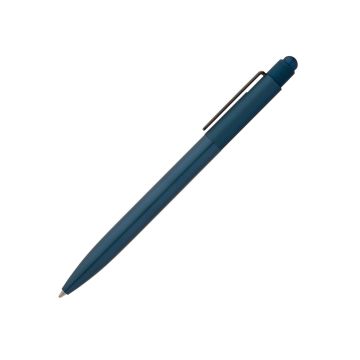 Rivando Soft Touch Kugelschreiber aus recyceltem Aluminium mit Stylus dunkelblau