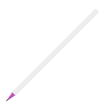 Designbleistift rund bunt durchgefärbt, weiß matt pink