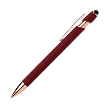 Alpha Soft Touch Gelschreiber Rosegold mit Stylus und Gravur silber