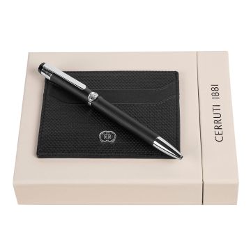 Cerruti 1881 Set Regent Black (kugelschreiber & visitenkartenetui)