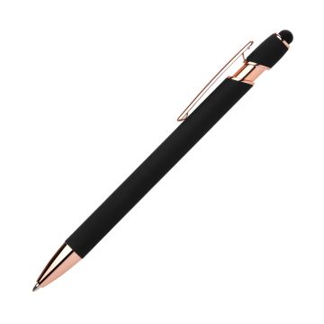 Alpha Soft Touch Gelschreiber Rosegold mit Stylus und Gravur silber