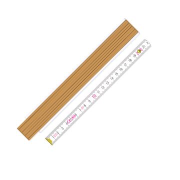 Zollstock AB410 aus Holz 2m ocker mit Anfangsgliedern in weiß