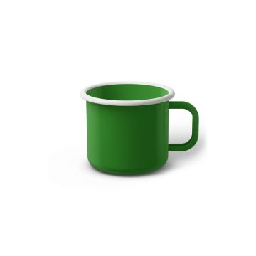 Emaille Tasse 6 cm hellgrün, weißer Rand, Innenfarbe hellgrün, (Kaffeetasse)