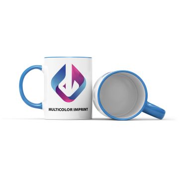 Tasse Fenja mit farbigem Rand und Henkel 330 ml
