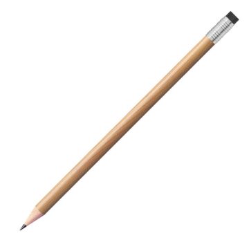 Staedtler Bleistift natur, rund mit silberner Zwinge und schwarzem Radiertip
