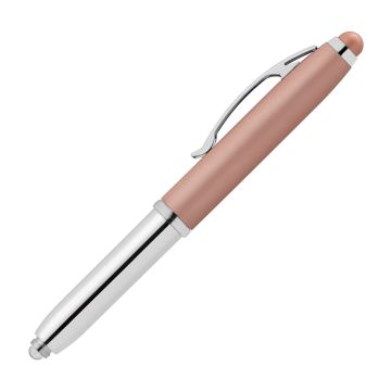 3-Funktionen Soft Touch Kugelschreiber Sky metallic 