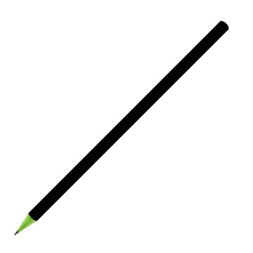 Designbleistift rund bunt durchgefärbt, schwarz matt, FSC lime_green
