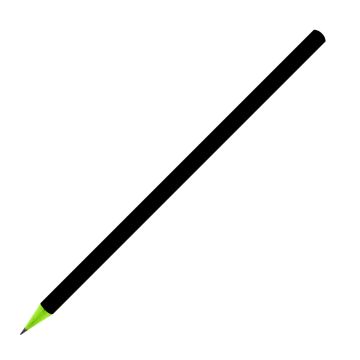 Designbleistift rund bunt durchgefärbt, schwarz matt, FSC light_green