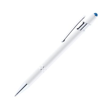 Alpha Soft Touch Kugelschreiber weiß mit farbigem Stylus