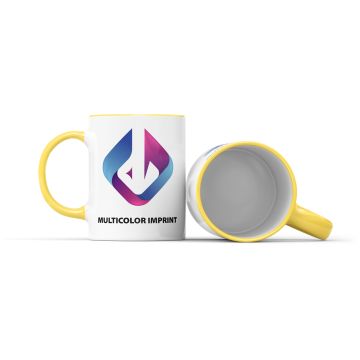 Tasse Fenja mit farbigem Rand und Henkel 330 ml