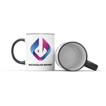 Tasse Fenja mit farbigem Rand und Henkel 330 ml