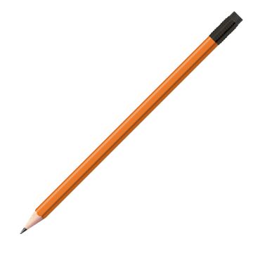 Staedtler Bleistift orange, eckig mit schwarzer Zwinge und schwarzem Radiertip