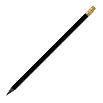 Designbleistift rund schwarz durchgefärbt, silber mit Radierer, FSC neon_orange