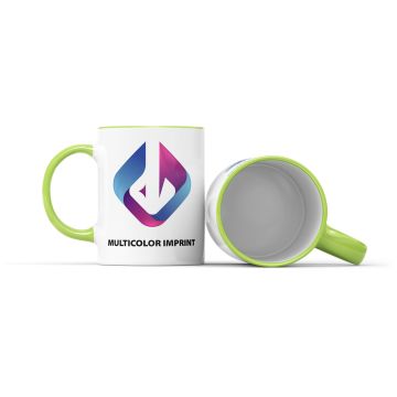 Tasse Fenja mit farbigem Rand und Henkel 330 ml
