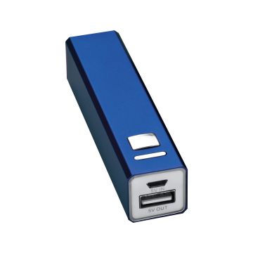 Powerbank 2.200 mAh aus Metall, inkl. Ladekabel
